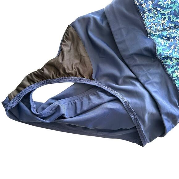Lands End Swim Shorts Blue Print Size 24W Pockets Stretch 5” Inseam Quick Dry - Picture 6 of 9